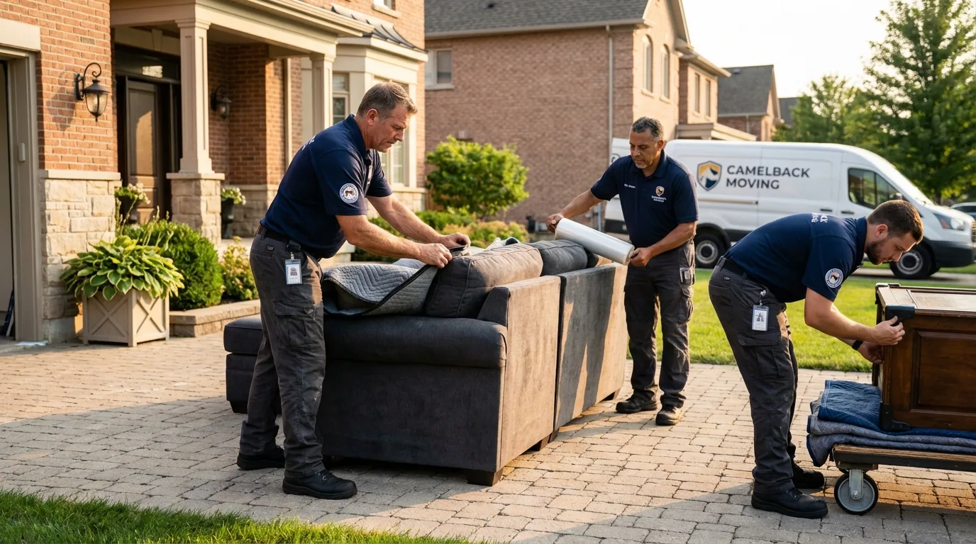 Large estate moving crew wrapping furniture in Largo, FL